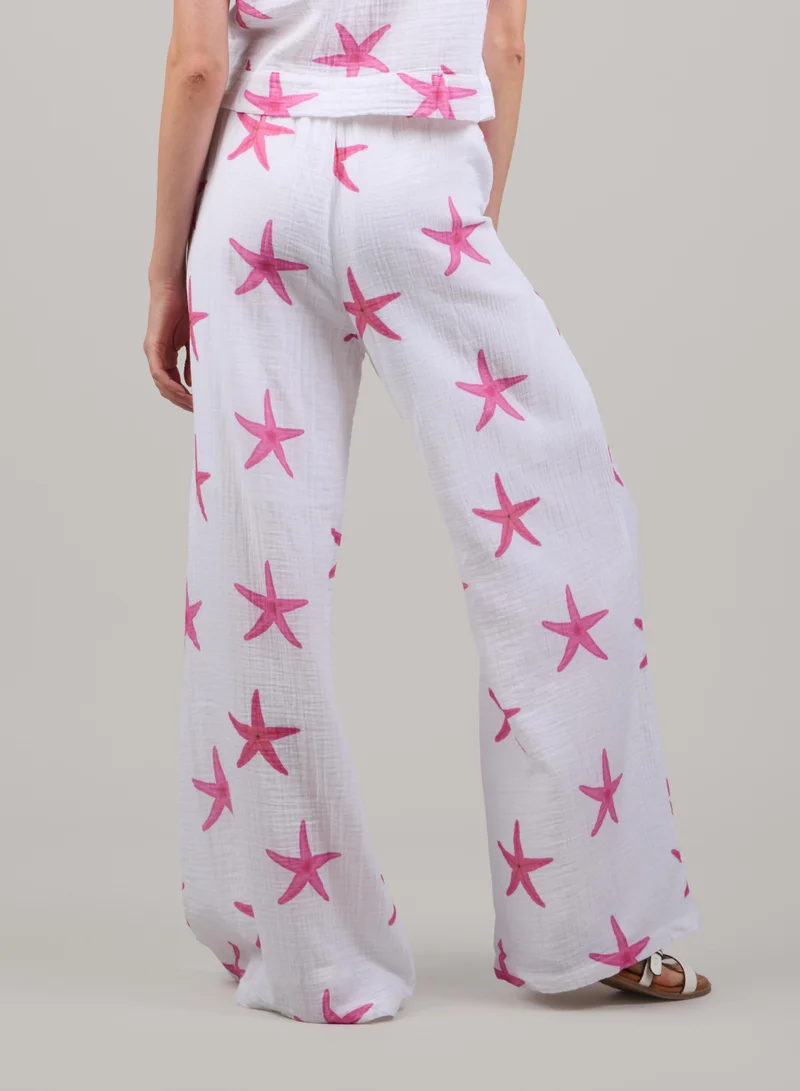 Just Nature White Side Slit Flared Trousers for Women | Best Price UAE